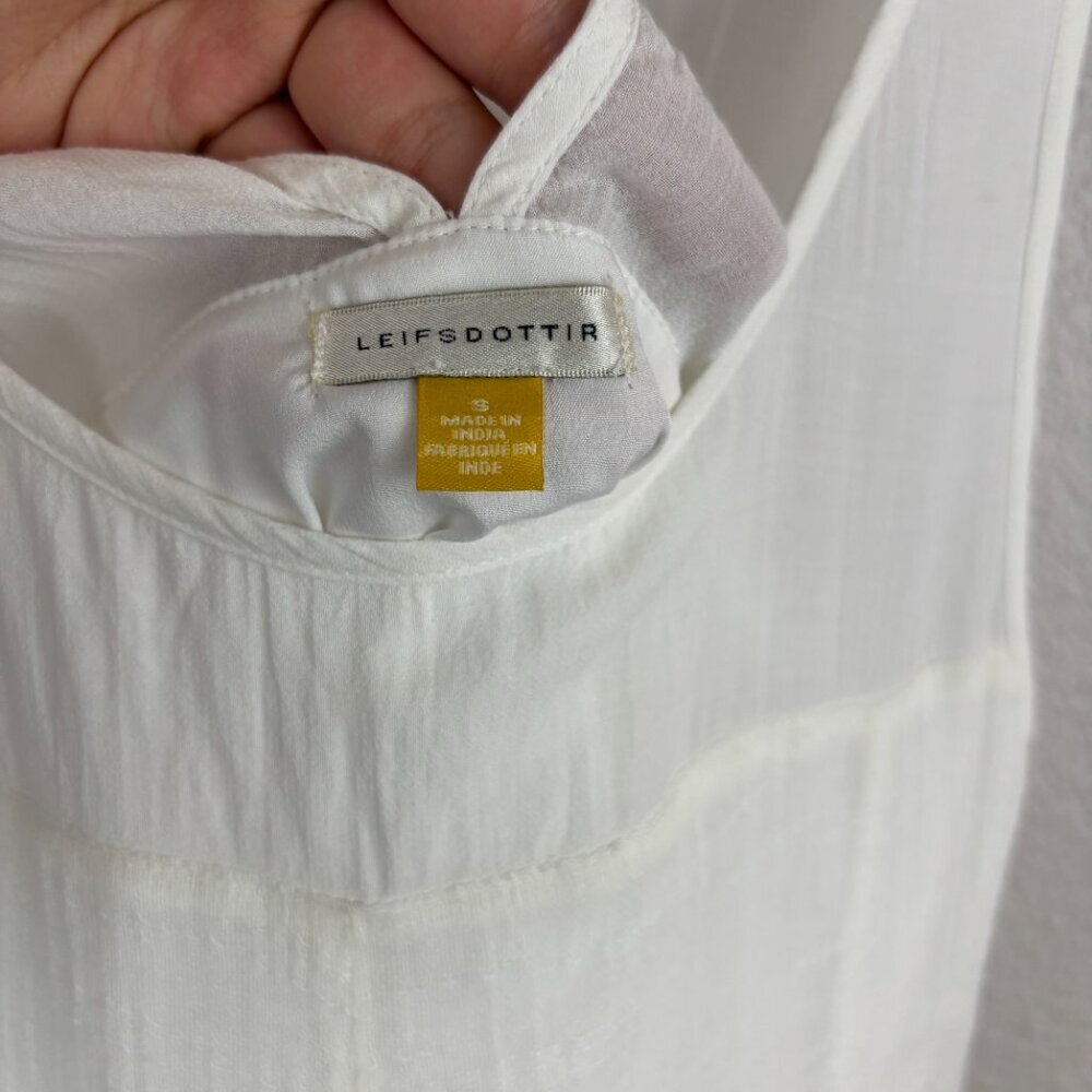 Anthropologie Leifsdottir Womens White Lined Hi-Low Hem Gauze Midi Dress Size S - Picture 7 of 12